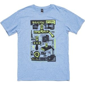 Rick & Morty Tee Shirt Heather Blue Women’s Medium